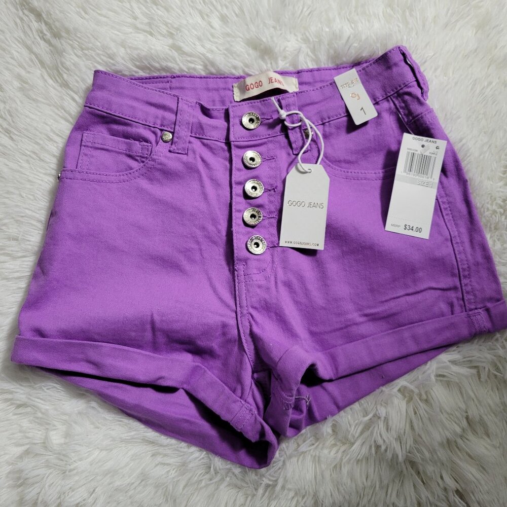 GOGO Purple High Waisted Shorts